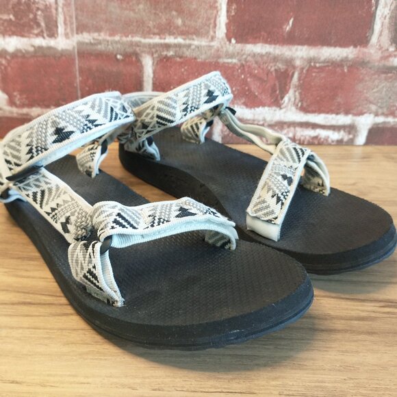 Teva Shoes - Teva Sandals Womens Size 7 Original Universal Off White Black Grey Adjustable